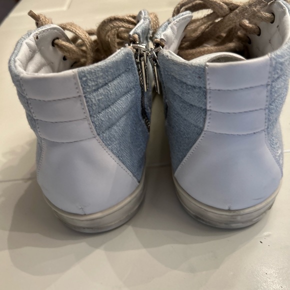 P448 Skate White/ Gravel High Top Italian Sneakers Anthropologie - Picture 5 of 11